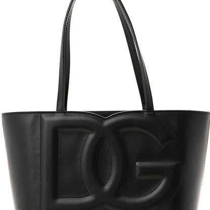 Dolce & Gabbana Calfskin Small DG Logo Shopper Tote Black 7 of 9