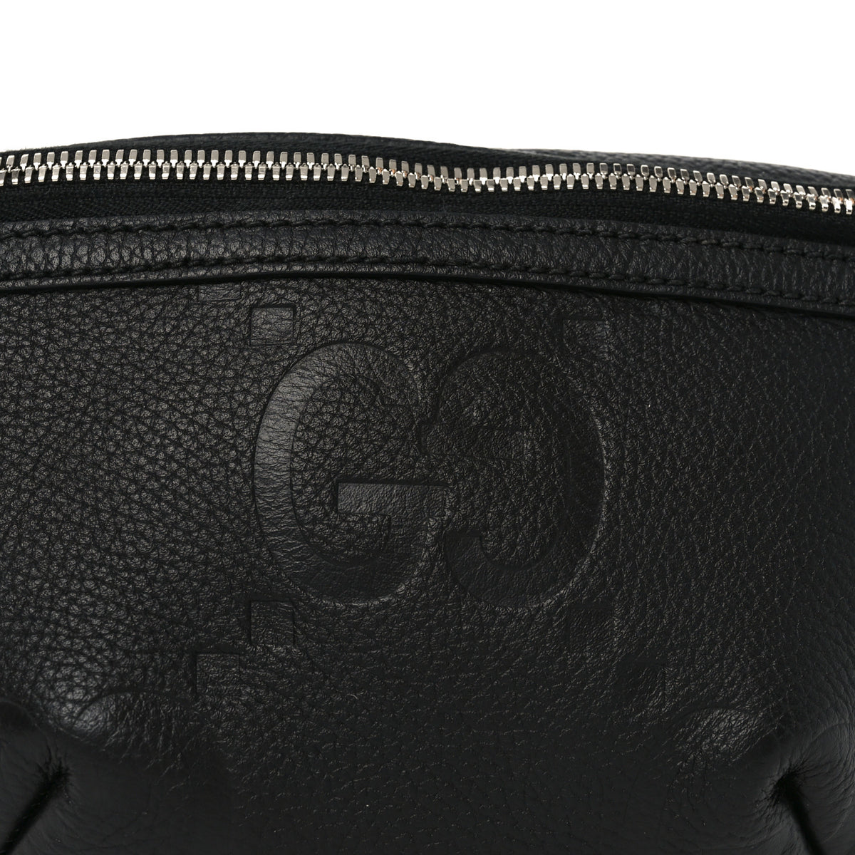 Gucci Piuma Calfskin Jumbo GG Embossed Small Belt Bag Black 8 of 10