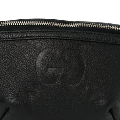 Gucci Piuma Calfskin Jumbo GG Embossed Small Belt Bag Black 8 of 10