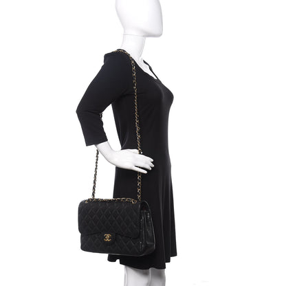 Chanel Caviar Quilted Jumbo Double Flap Black 2 of 12