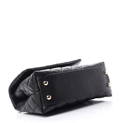 Chanel Caviar Lizard Embossed Quilted Mini Coco Handle Flap Black 4 of 11