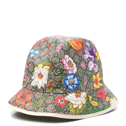 Gucci GG Supreme Monogram Flora Fedora Hat M White 1 of 9