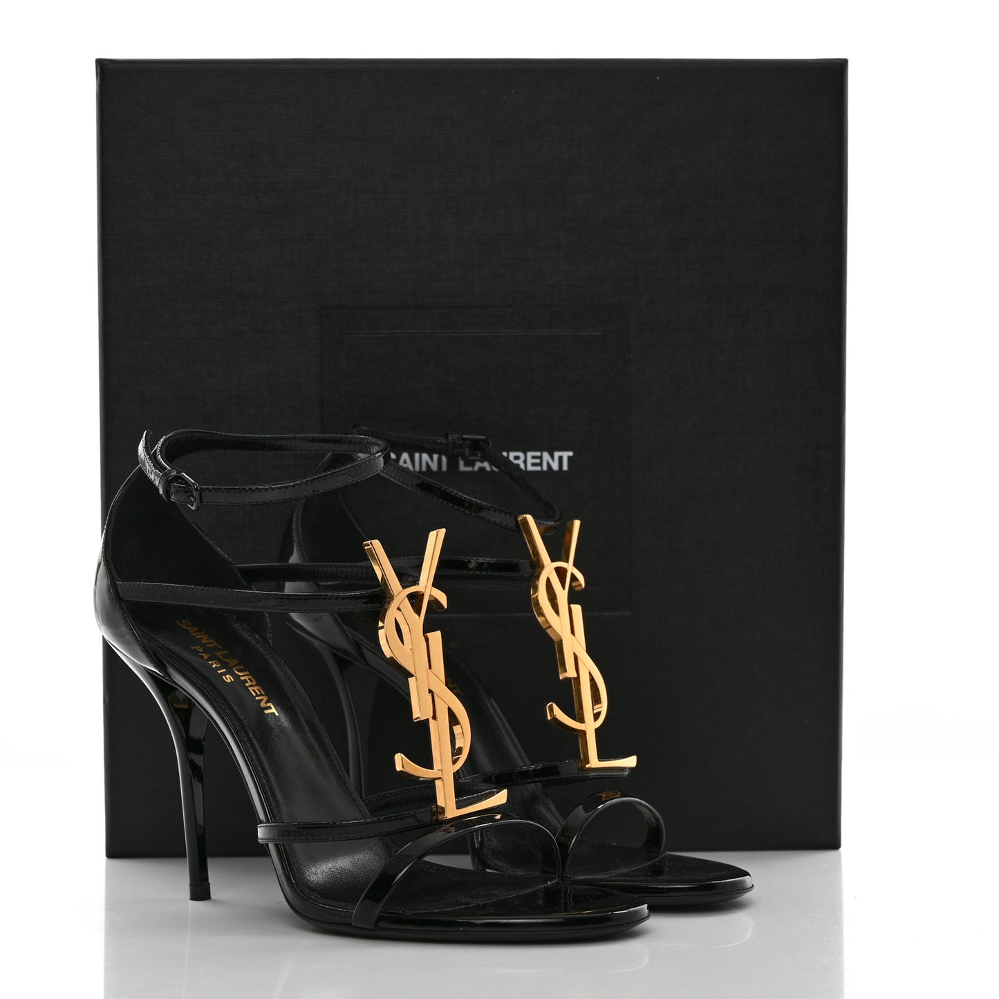 Patent Cassandra 100 Sandals 37.5 Black Gold