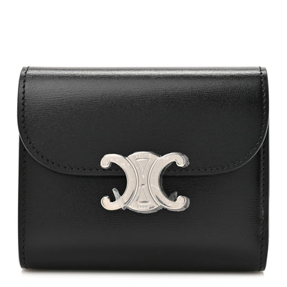 Celine Shiny Calfskin Small Triomphe Wallet Black 1 of 9