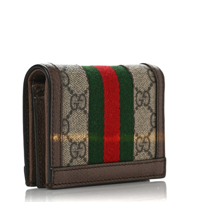 Gucci GG Supreme Monogram Web Ophidia Card Case Beige New Acero 3 of 6