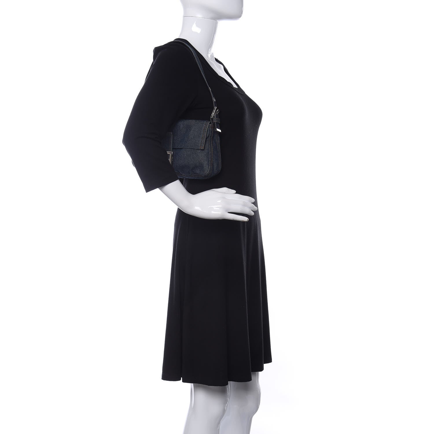 Fendi Denim Baguette Blue 2 of 12