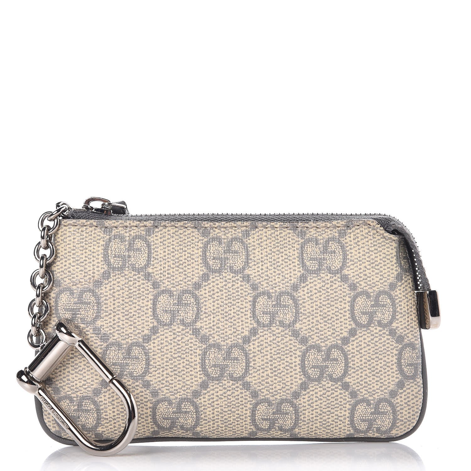 Gucci GG Supreme Monogram Key Case Ecru Grigio 1 of 7