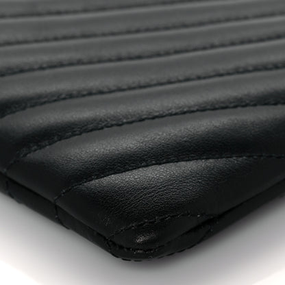 Saint Laurent Calfskin Matelasse Chevron Monogram A5 Wristlet Black 9 of 11
