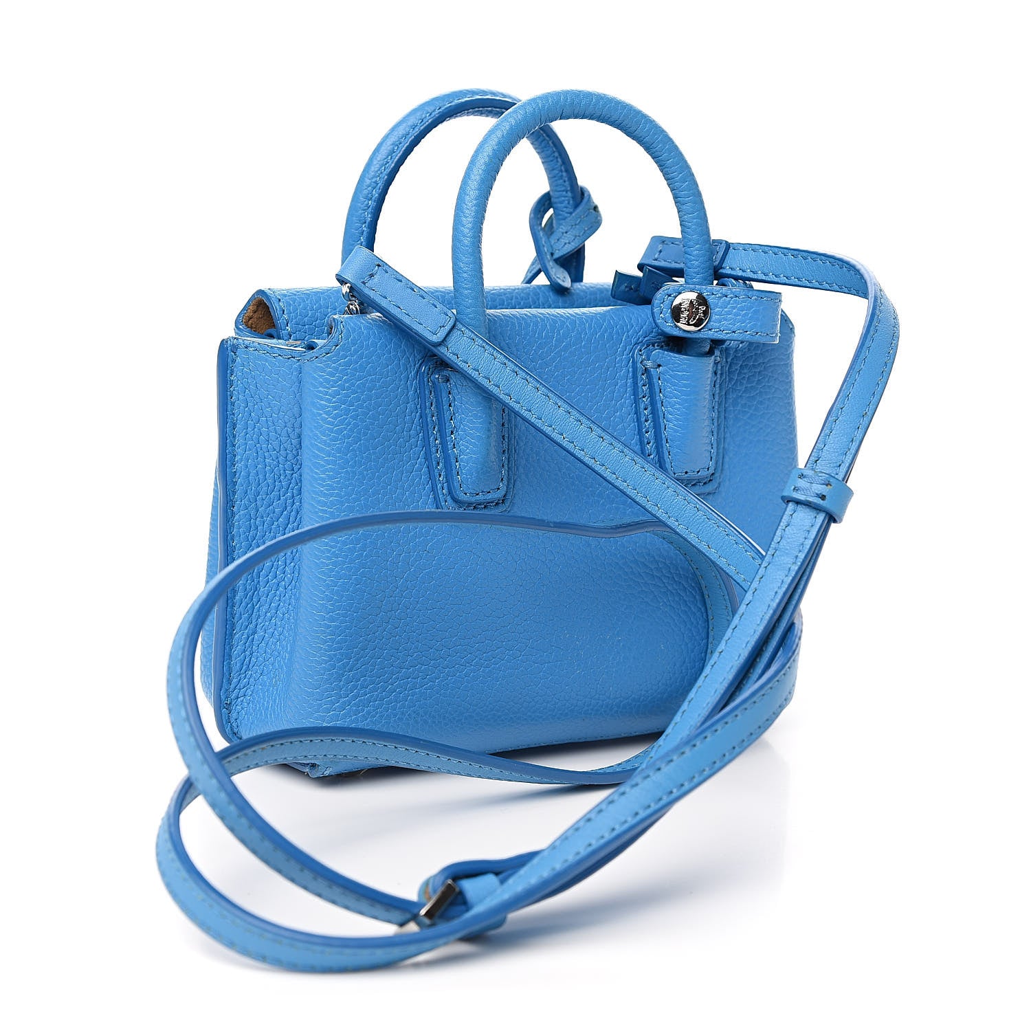 MCM Grained Calfskin X-Mini Milla Tote Tile Blue 3 of 10