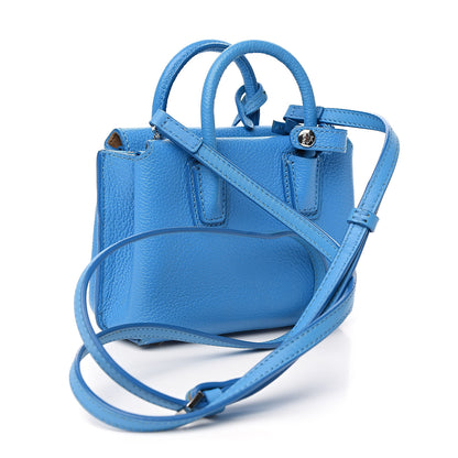 MCM Grained Calfskin X-Mini Milla Tote Tile Blue 3 of 10