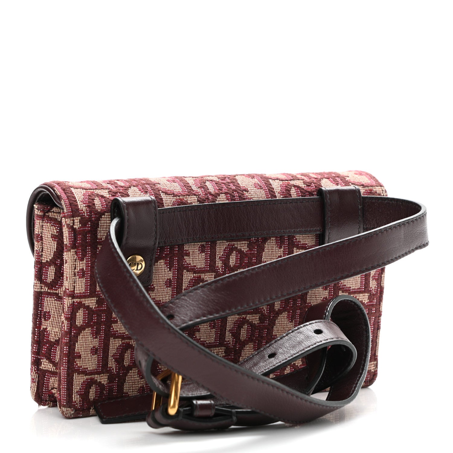 Christian Dior Oblique Saddle Belt Bag Bordeaux 3 of 10