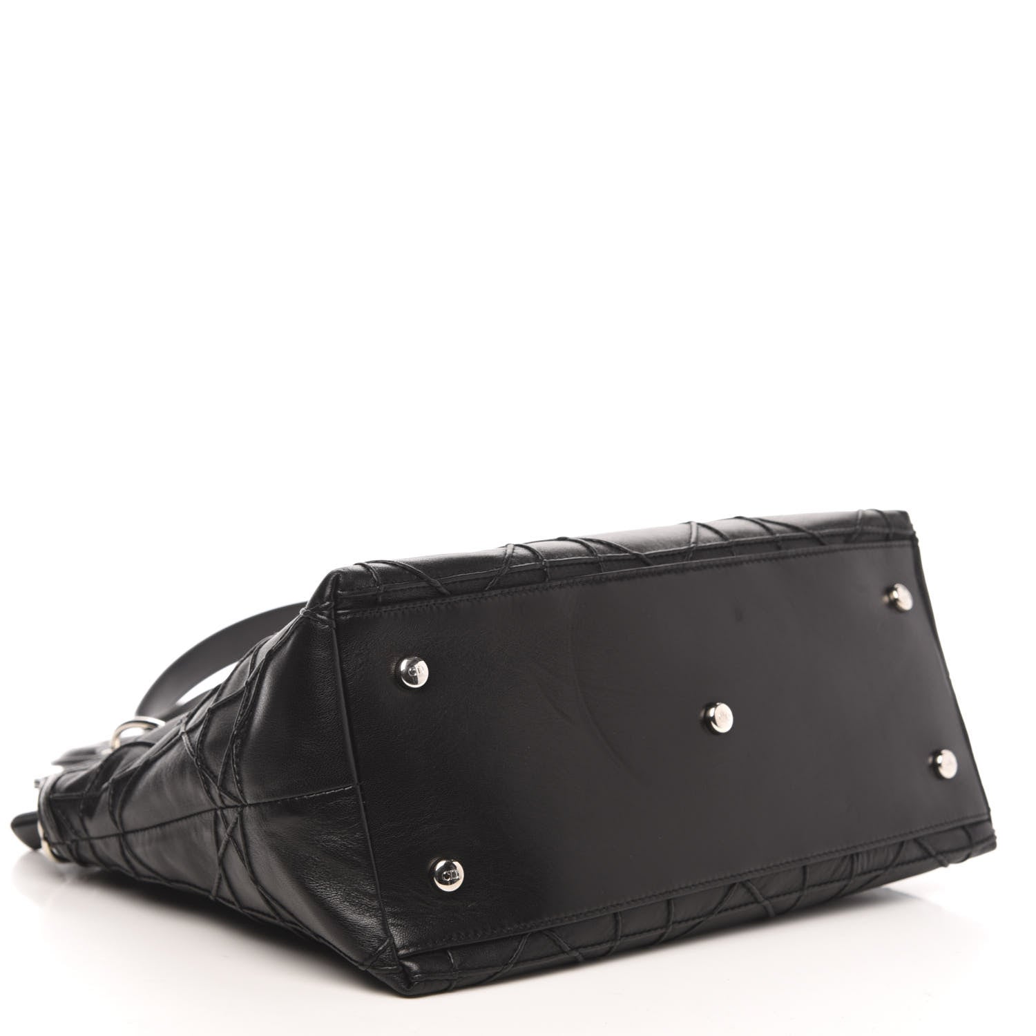 Christian Dior Lambskin Cannage Medium Granville Tote Black 4 of 11
