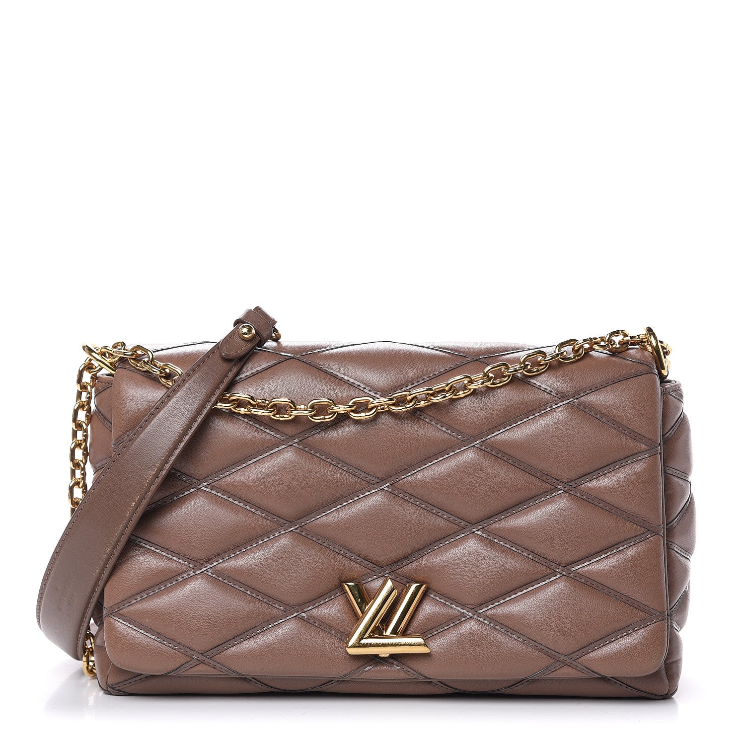 Louis Vuitton Lambskin Malletage GO-14 MM Taupe 1 of 14