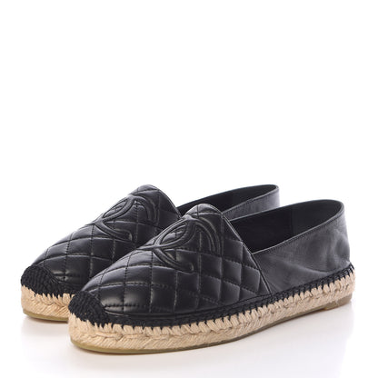 Chanel Lambskin Quilted CC Espadrilles 40 Black 3 of 11