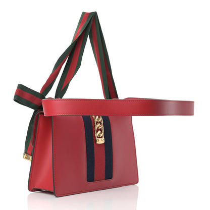 Gucci Calfskin Small Sylvie Shoulder Bag Hibiscus Red 3 of 12
