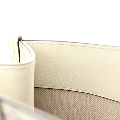 Gucci New Shangai Calfskin Tiger Savanah Textured Calfskin Medium Tote Chalky White Multicolor 12 of 15