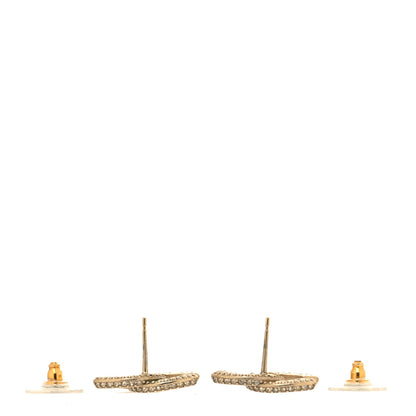 Chanel Crystal Timeless CC Earrings Gold 3 of 6