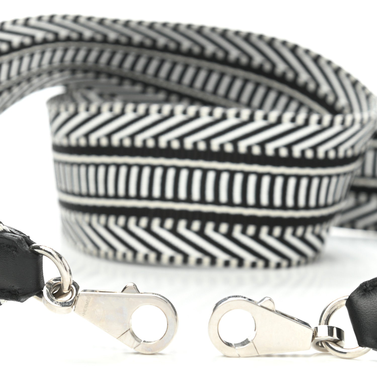Hermes Toile Swift 50mm Sangle Cavale Shoulder Strap Black Ecru 4 of 4