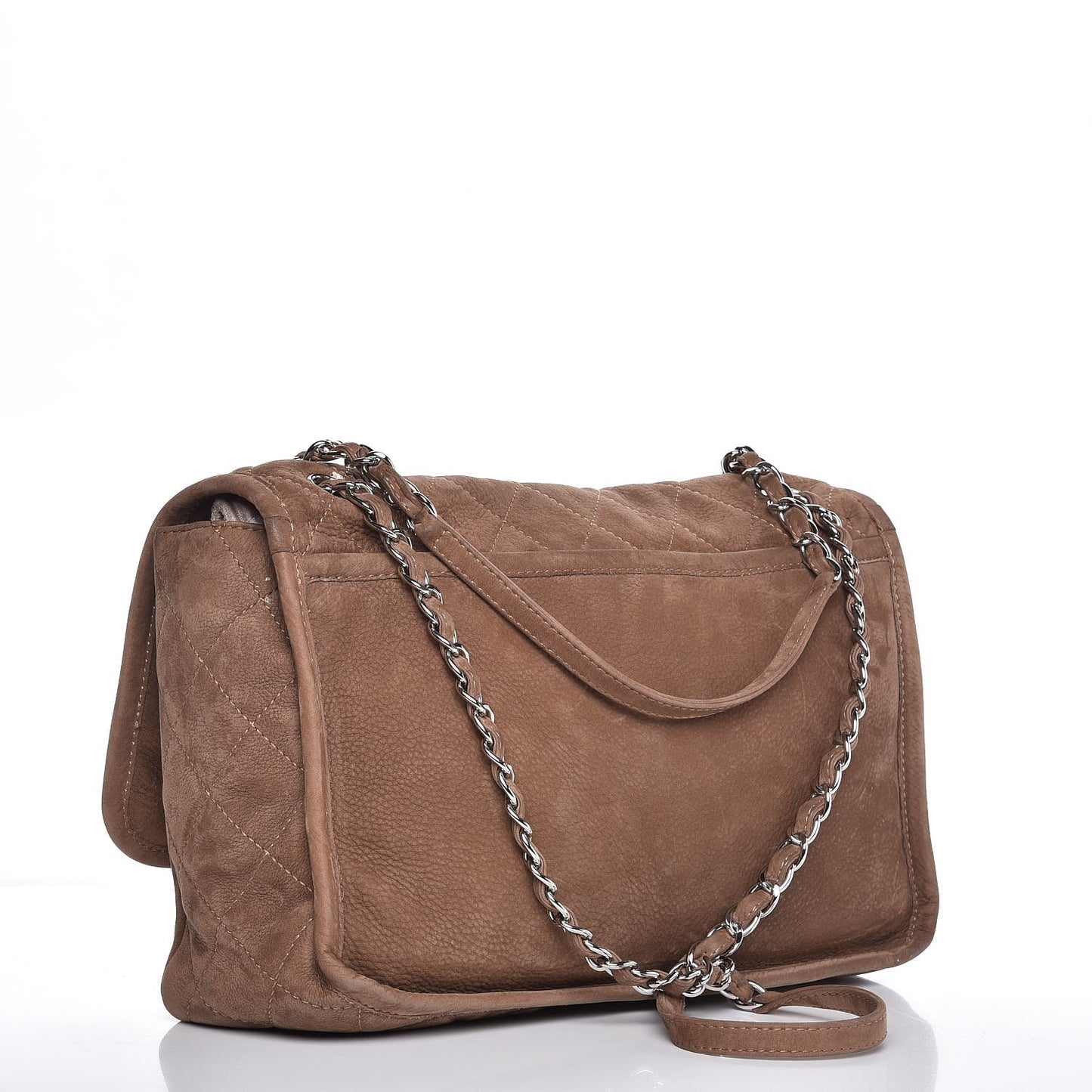 Ultra Soft Suede Calfskin Large Natural Beauty Flap Brown