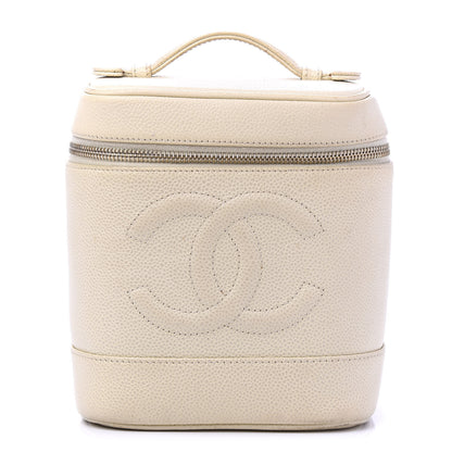 Chanel Caviar Cosmetic Vanity Bag Ivory 1 of 12