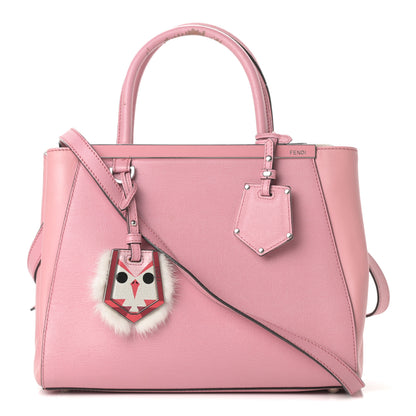 Fendi Vitello Elite Flamingo Mink Monster Charm Petite 2Jours Tote Pink Multicolor 1 of 16