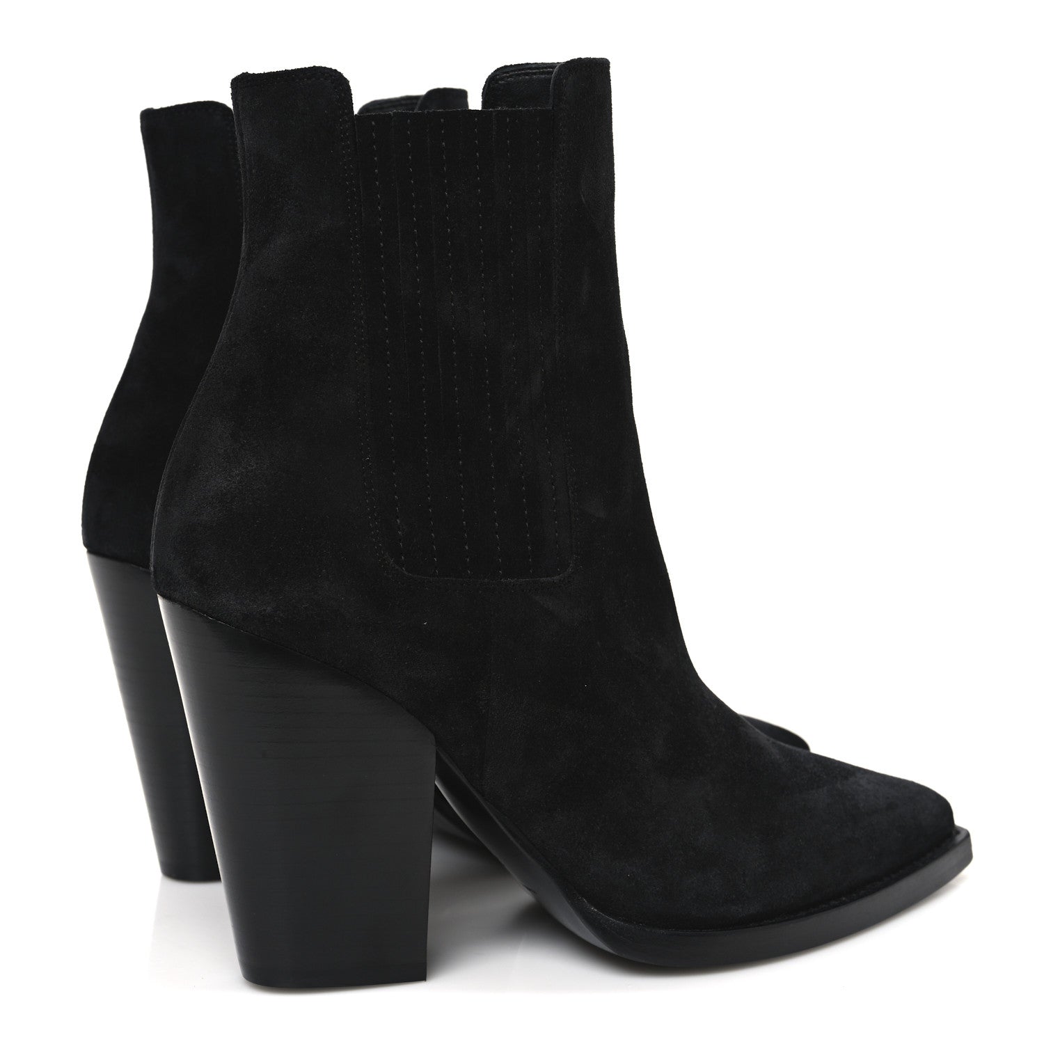 Saint Laurent Suede Theo 95 Ela Boots 38 Black 5 of 11