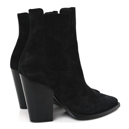 Saint Laurent Suede Theo 95 Ela Boots 38 Black 5 of 11