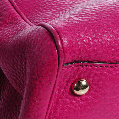 Gucci Pebbled Calfskin Medium Bamboo Shopper Tote Bright Bougainvillea 6 of 10