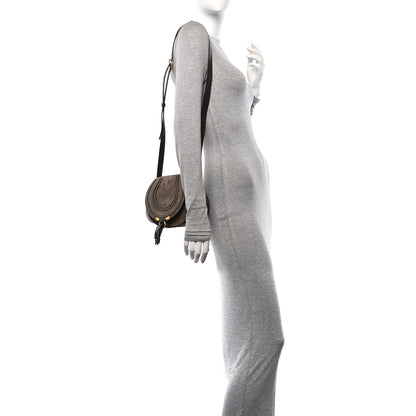 Chloe Suede Calfskin Small Marcie Saddle Bag Flannel Grey 2 of 9