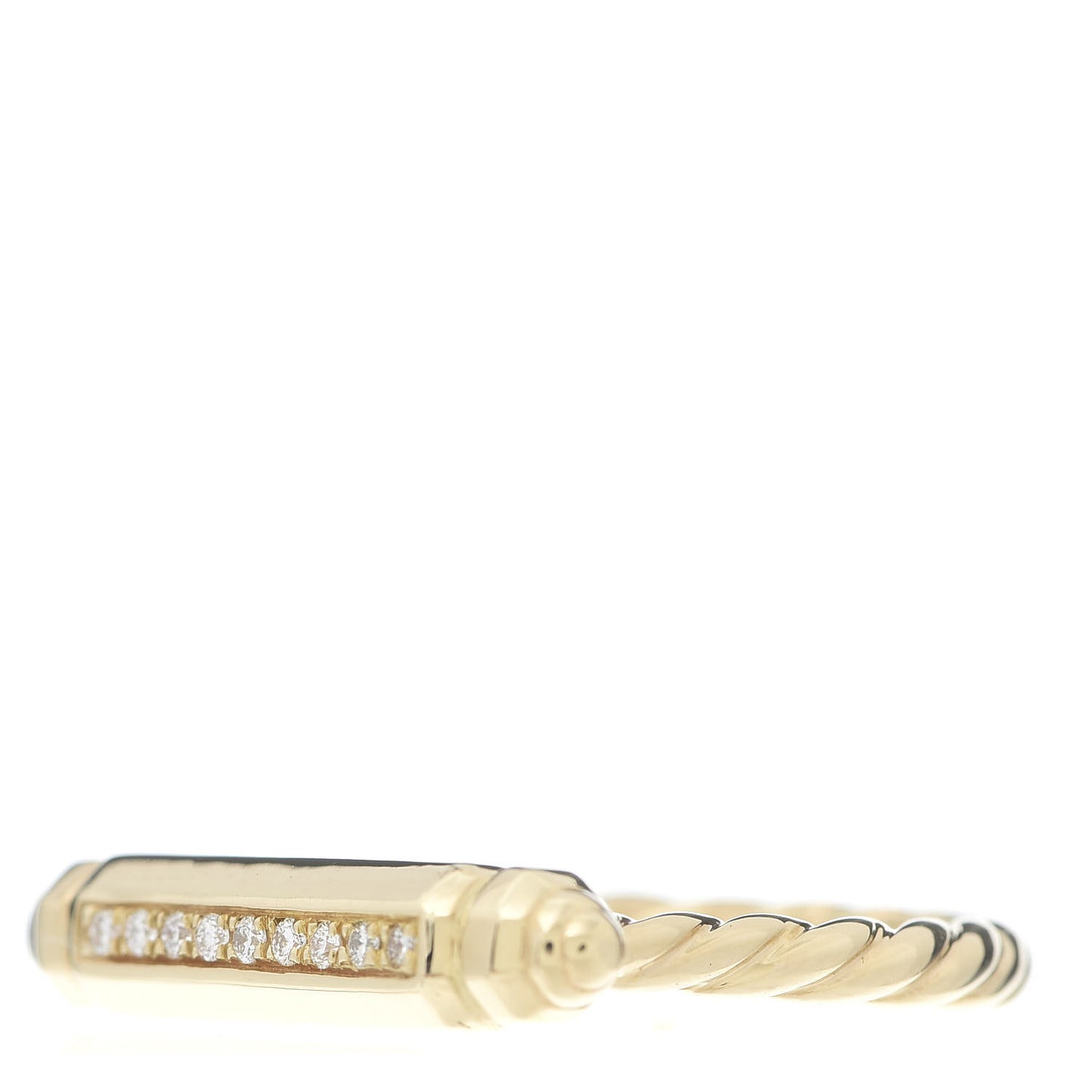 18K Yellow Gold Diamond Lexington Barrel Ring 53 6.25