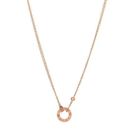 Cartier 18K Pink Gold 2 Diamond LOVE Necklace 1 of 5