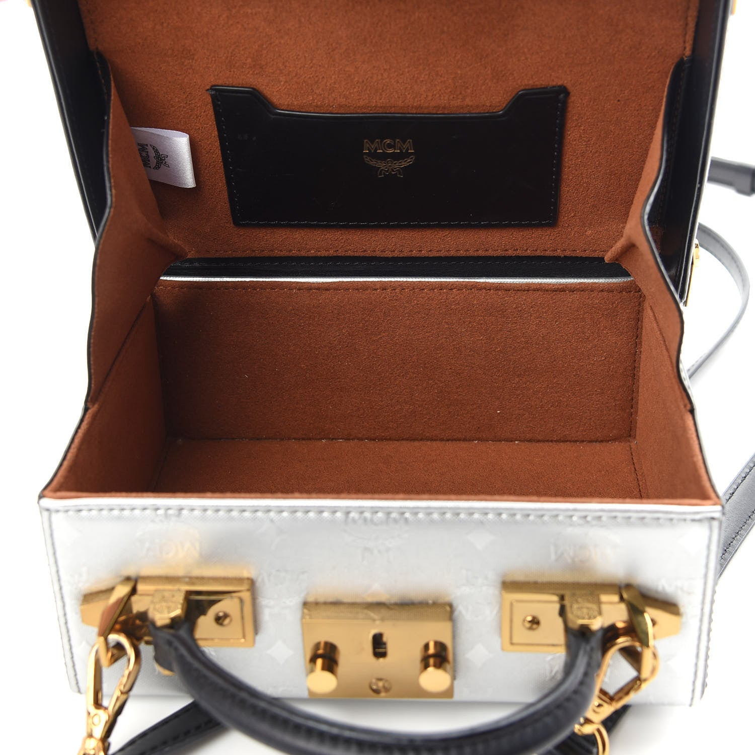 MCM Odeon Calfskin Small Berlin Crossbody Steel Gray 5 of 9