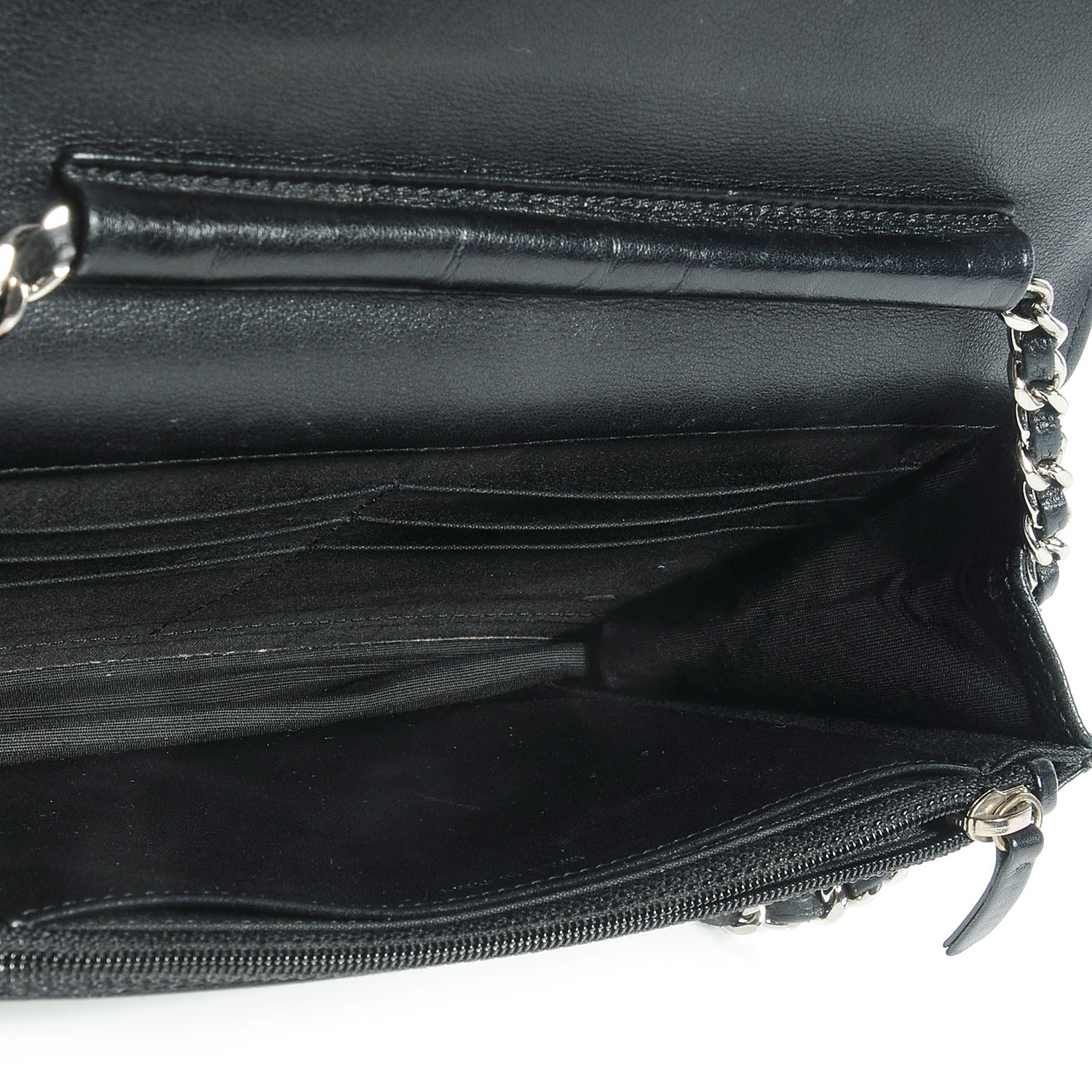 Chanel Caviar Sevruga Wallet On Chain WOC Black 6 of 8