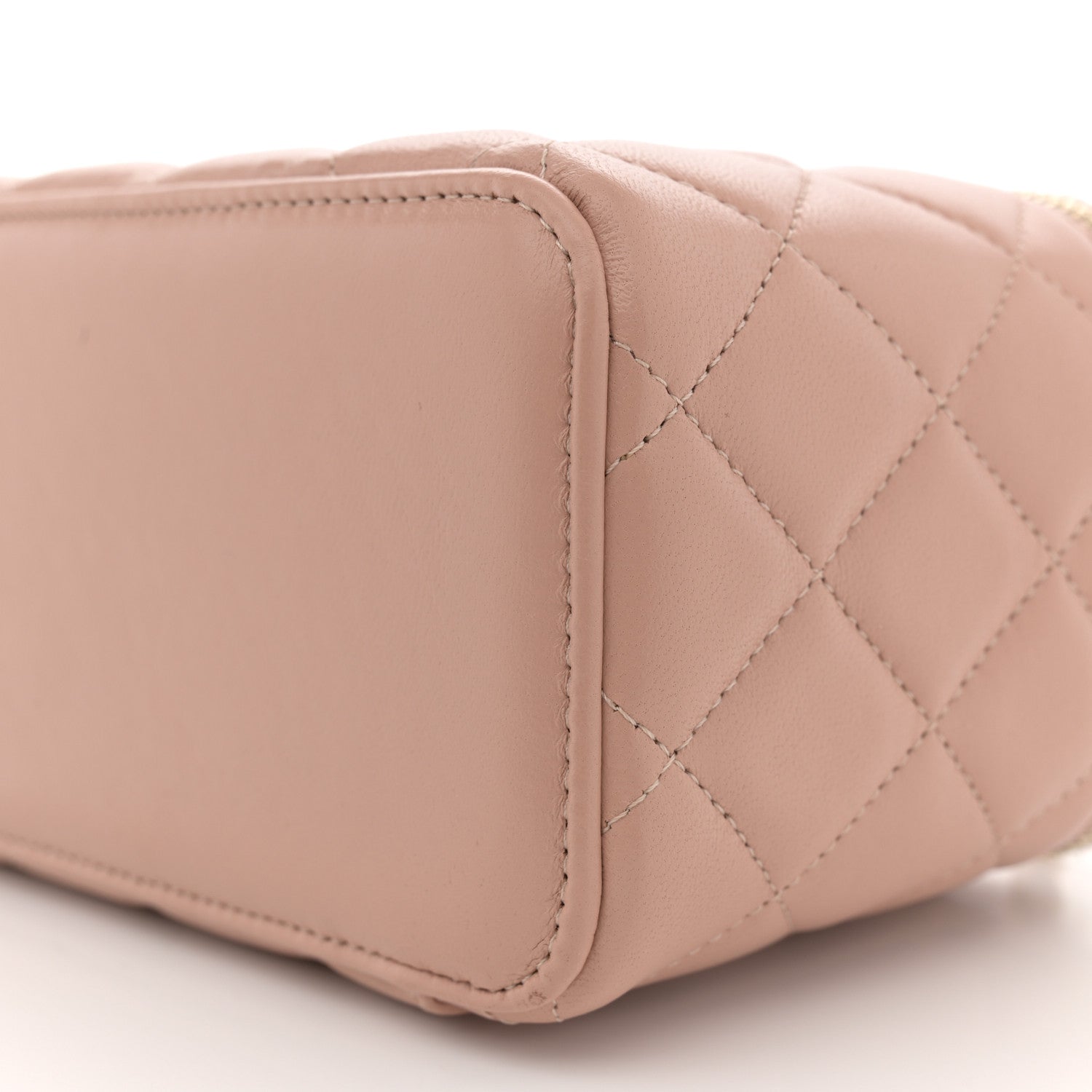 Chanel Lambskin Quilted Small Top Handle Vanity Case With Chain Beige 10 of 12