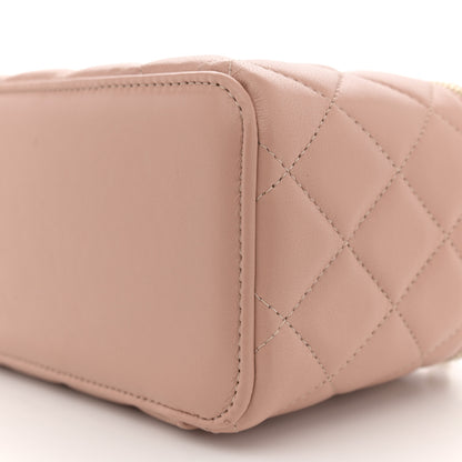 Chanel Lambskin Quilted Small Top Handle Vanity Case With Chain Beige 10 of 12