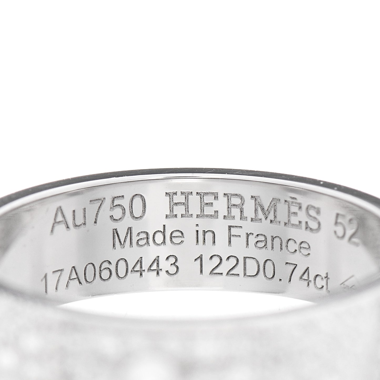 18K White Gold Diamond PM Collier De Chien Pave Ring 52 6