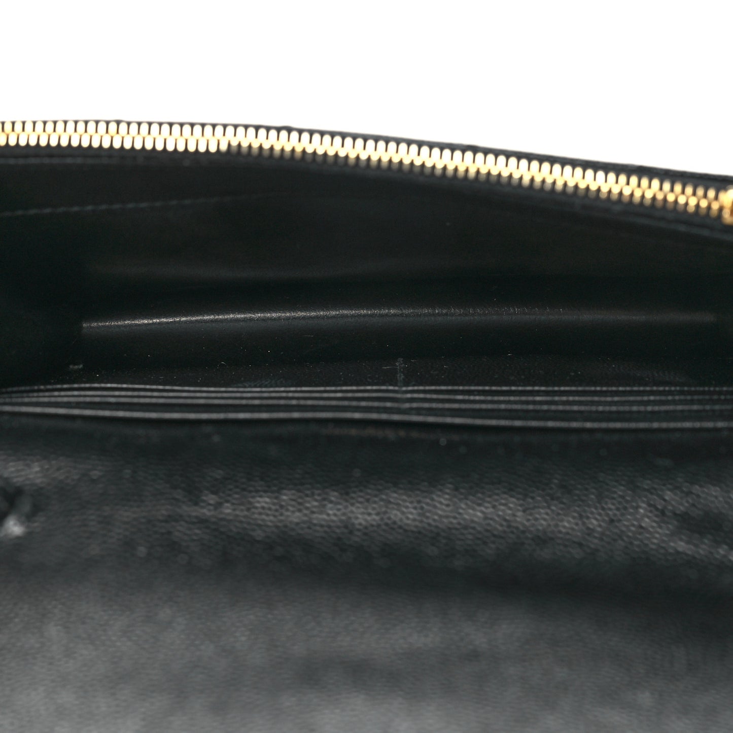 Grain De Poudre Matelasse Chevron Monogram Envelope Chain Wallet Black