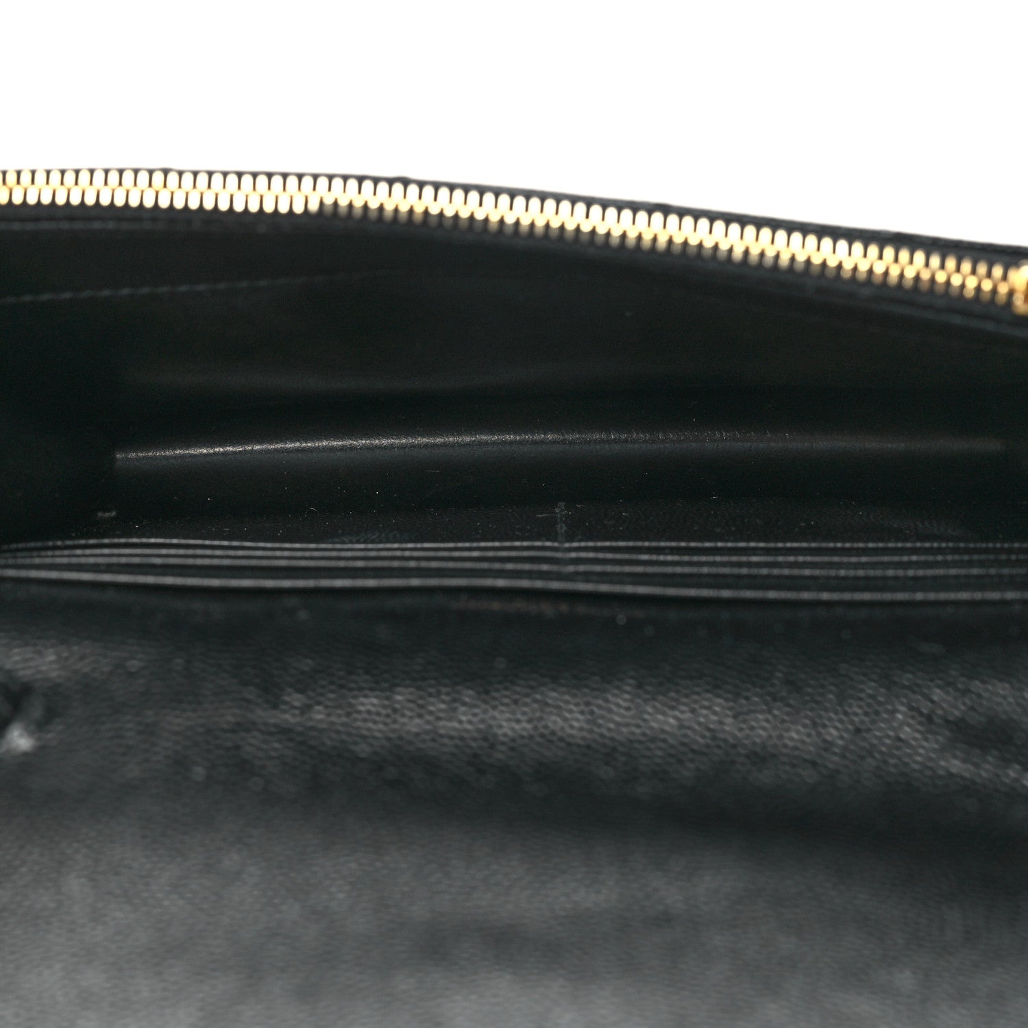 Saint Laurent Grain De Poudre Matelasse Chevron Monogram Envelope Chain Wallet Black 5 of 15