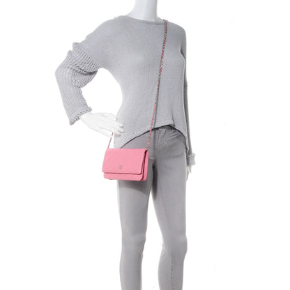 Chanel Lambskin Wallet On Chain WOC Pink 2 of 8