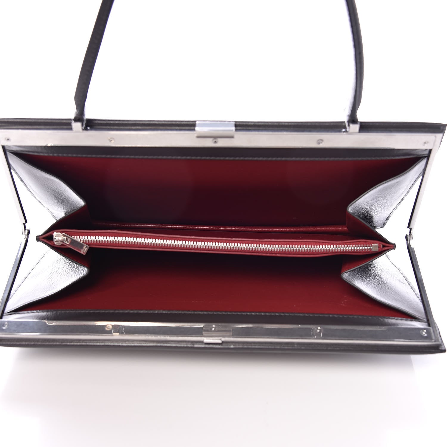Celine Patina Box Calfskin Medium Clasp Bag Grey 7 of 13