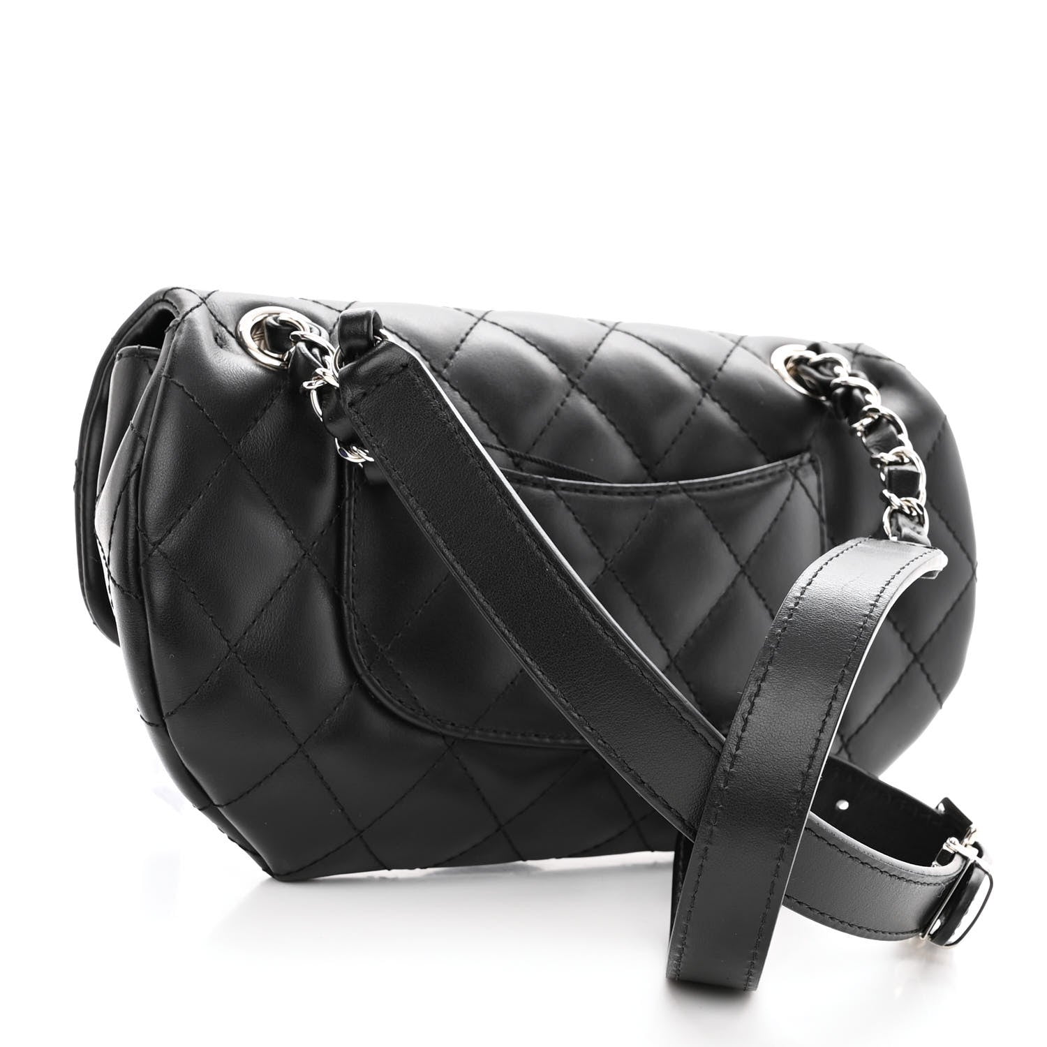 Chanel Calfskin Quilted CC Uniform Flap Belt Bag Black 3 of 9