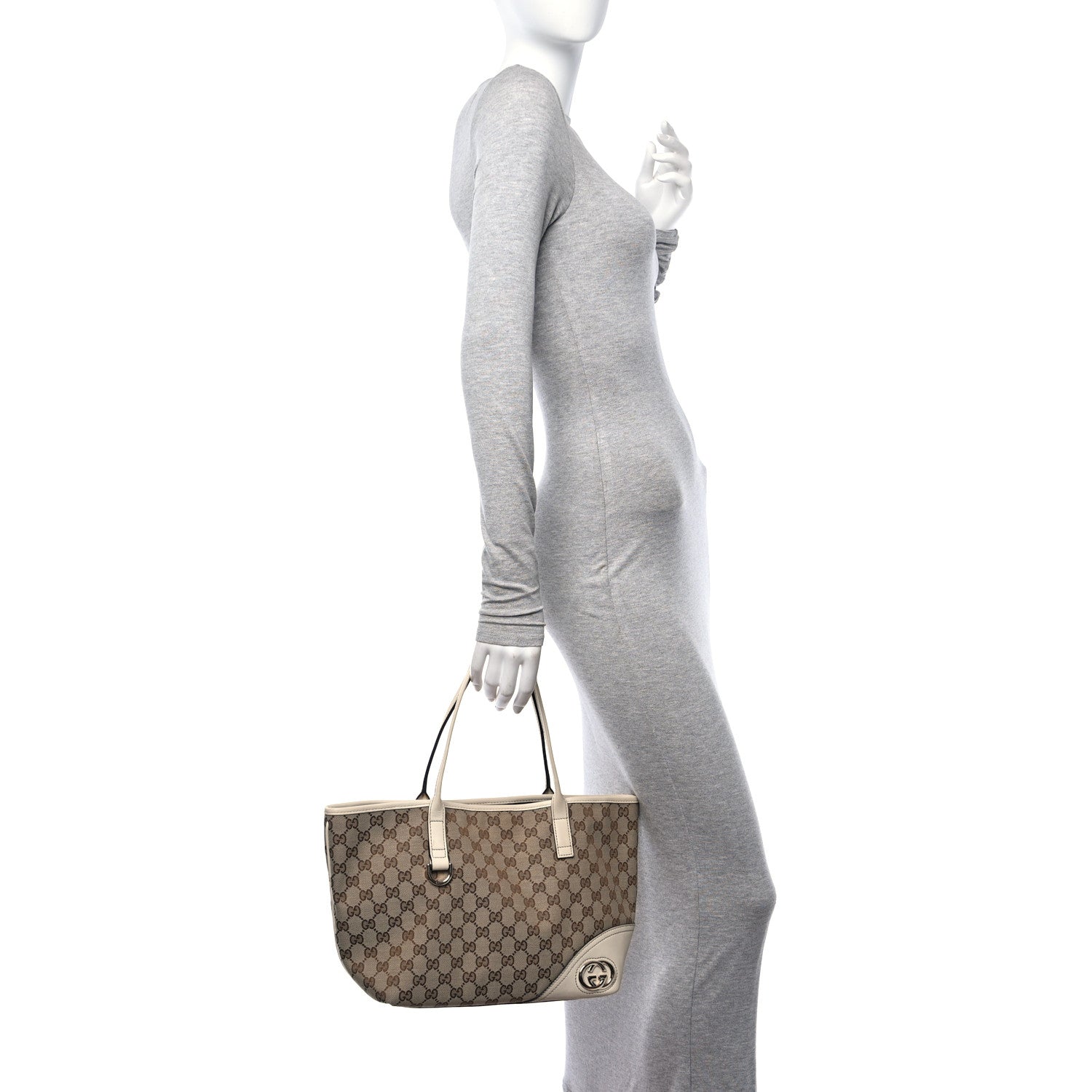 Gucci Monogram Medium New Britt Tote Off White 2 of 12