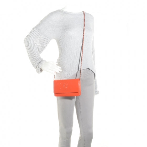 Chanel Patent Caviar Timeless Wallet On Chain WOC Orange 2 of 9
