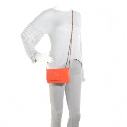Chanel Patent Caviar Timeless Wallet On Chain WOC Orange 2 of 9
