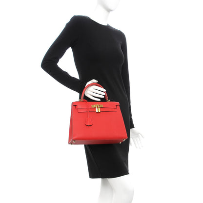 Hermes Epsom Kelly Sellier 28 Rouge Casaque 3 of 36