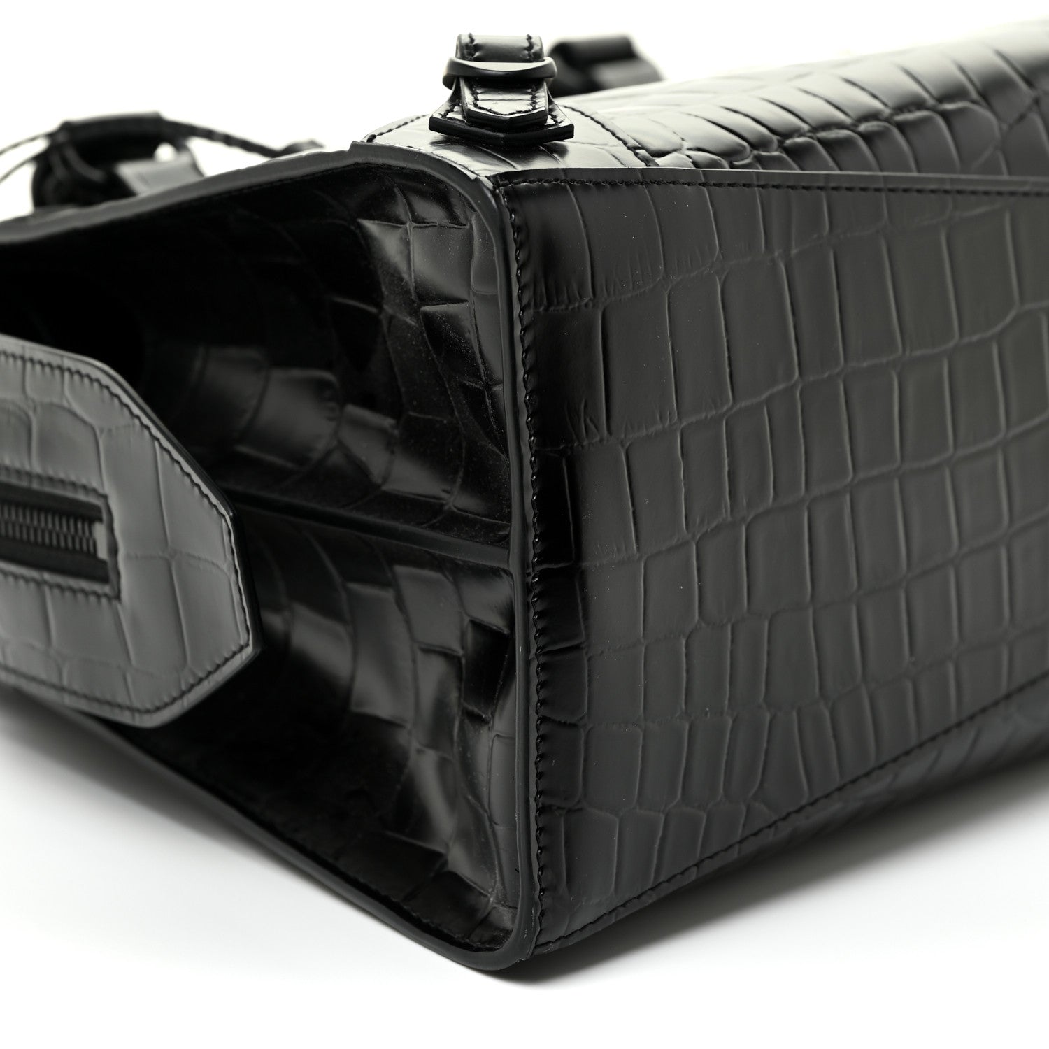 Balenciaga Semi Shiny Calfskin Crocodile Embossed Neo Classic Black Hardware S City Black 8 of 9