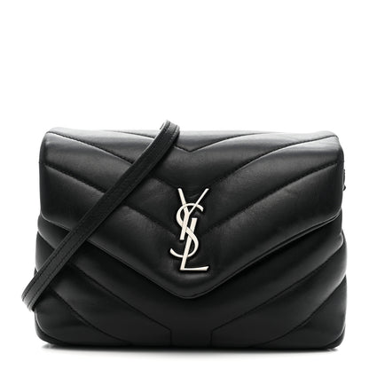 Saint Laurent Calfskin Y Quilted Monogram Toy Loulou Crossbody Bag Black 1 of 15