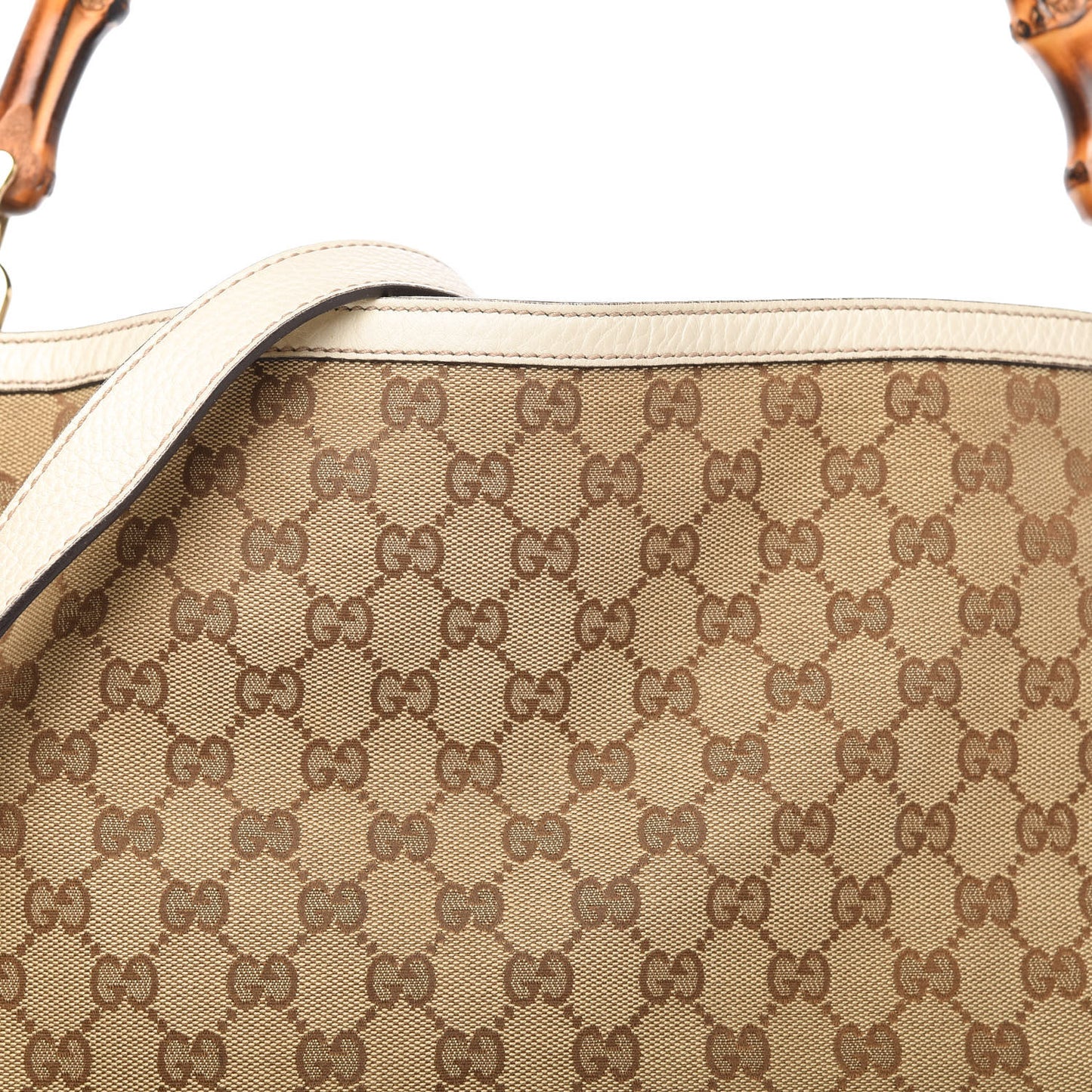 Monogram Medium Diana Bamboo Shoulder Bag Off White