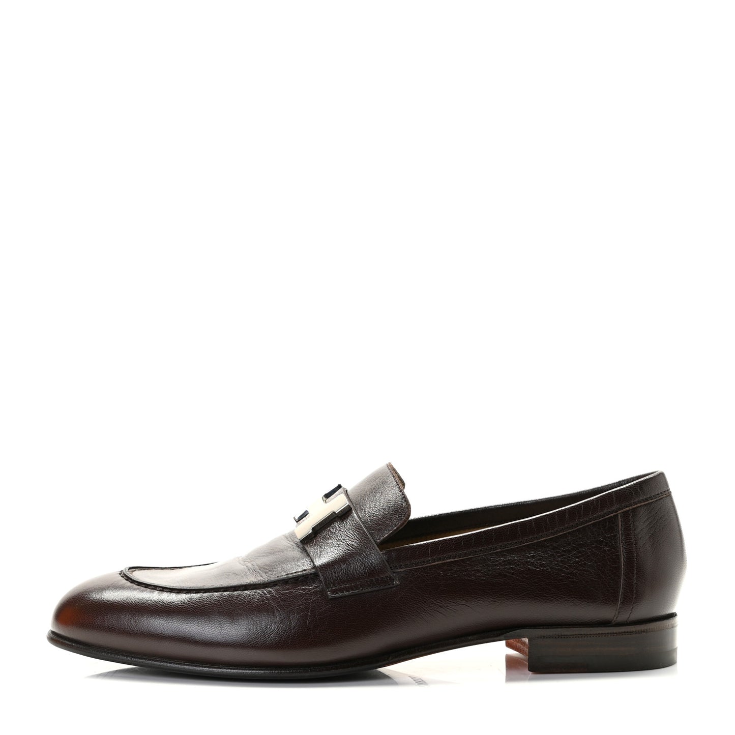 Goatskin Mens Paris Loafers 40.5 Dark Brown