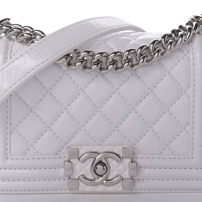 Chanel Patent Goatskin Quilted Small Boy Flap White 9 of 9
